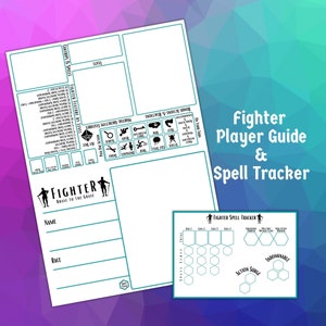 Fighter Player Guide Card and Spell Tracker for Dungeons and Dragons