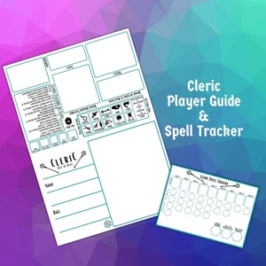 Cleric Player Guide Card und Spell Tracker für Dungeons and Dragons