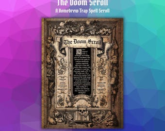 The Doom Scroll trap spell scroll prop for rpg fantasy games