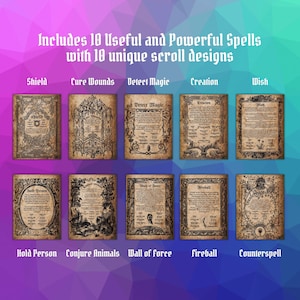 Parchment Spell Scroll Props for Dungeons and Dragons