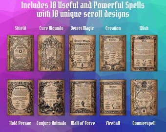 Parchment Spell Scroll Props for Dungeons and Dragons