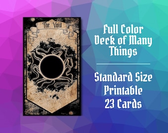 Standard Size Aged Deck of Many Things for Dungeons and Dragons