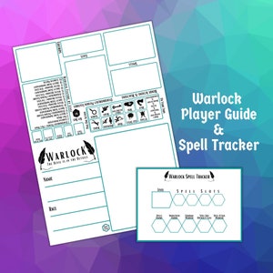 Warlock Player Guide Card and Spell Tracker for Dungeons and Dragons