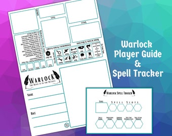 Warlock Player Guide Card and Spell Tracker for Dungeons and Dragons