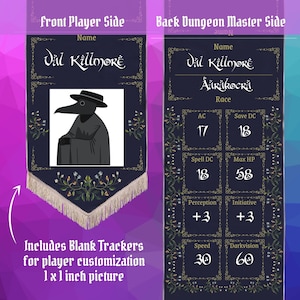 Embroidered Banner Initiative Trackers for Dungeons and Dragons