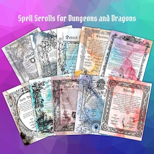 Color Spell Scroll Props for Dungeons and Dragons