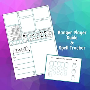 Waldläufer Spieler Guide Card und Spell Tracker für Dungeons and Dragons