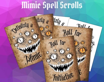 Mimic Spell Scrolls for Dice and Dragons