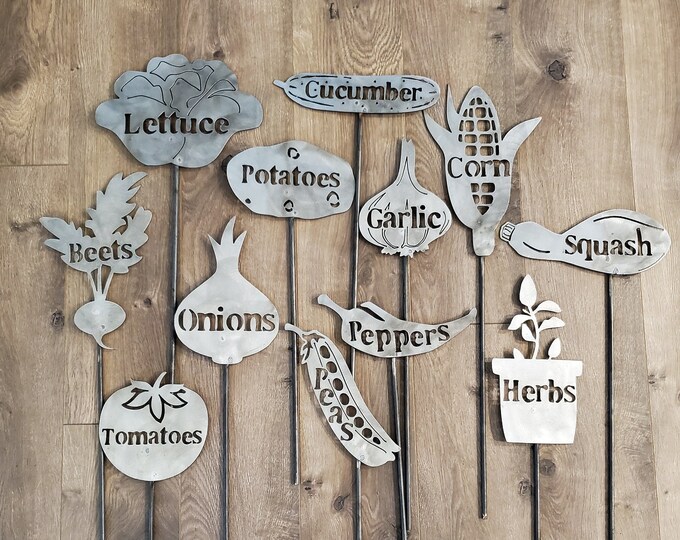 Metal Vegetable Garden Signs Etsy