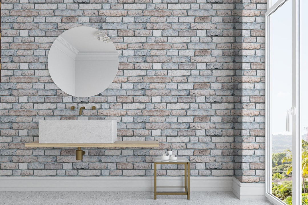 Textured Brick Wallpaper Mural | Peel and Stick, Removable - Etsy