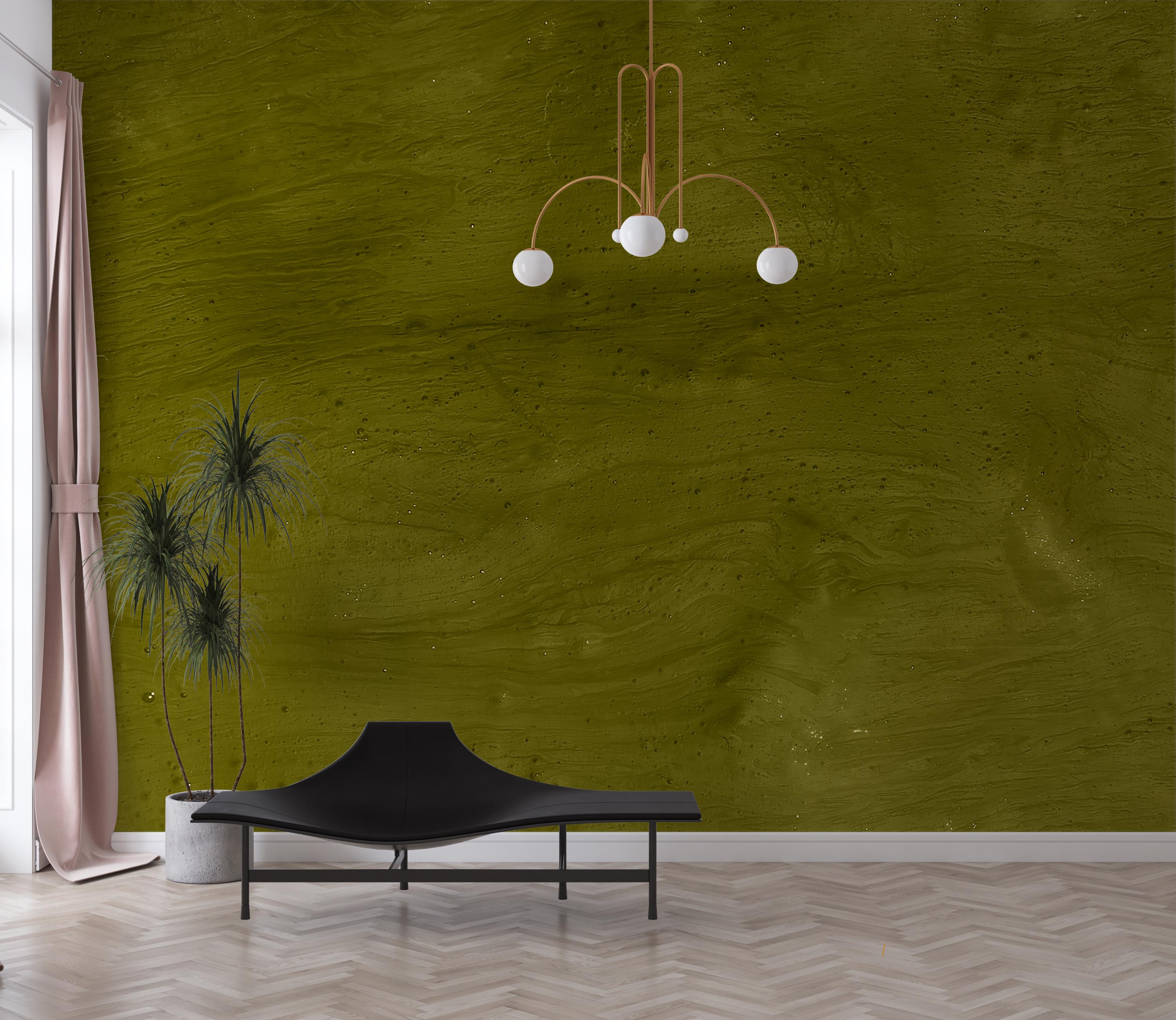 Deep Olive Green Concrete Texture Wallpaper, Rustic Abstract Background, Dark Green Aesthetic, Grunge Style Wallpaper for Home & Office