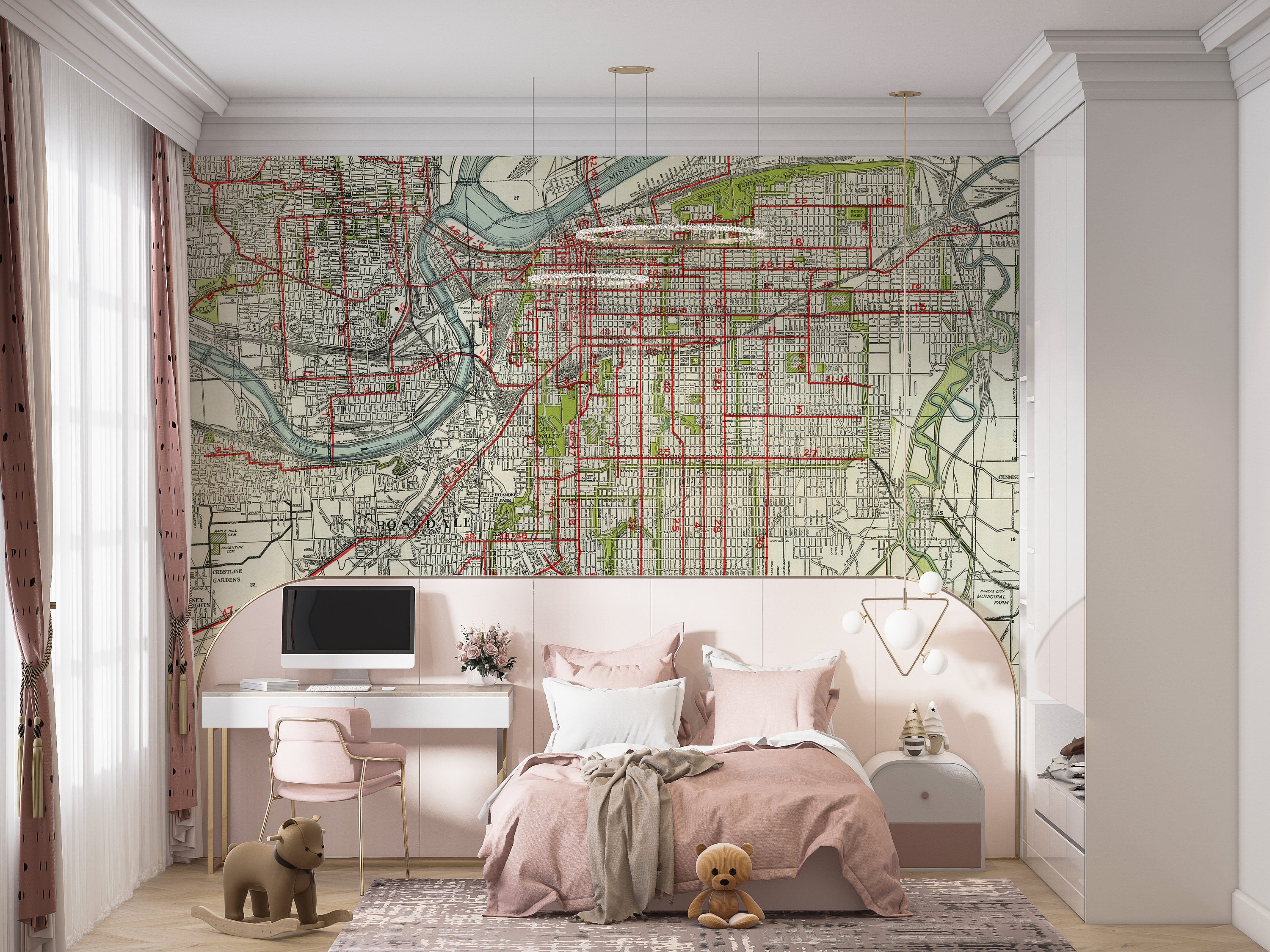 Historical Hand Drawn Map Peel and Stick Wallpaper Self - Etsy