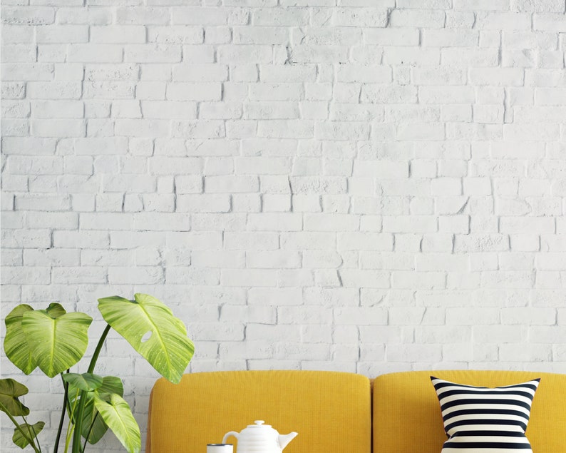 White Brick Wallpaper Mural | Peel and Stick, Textured - Etsy