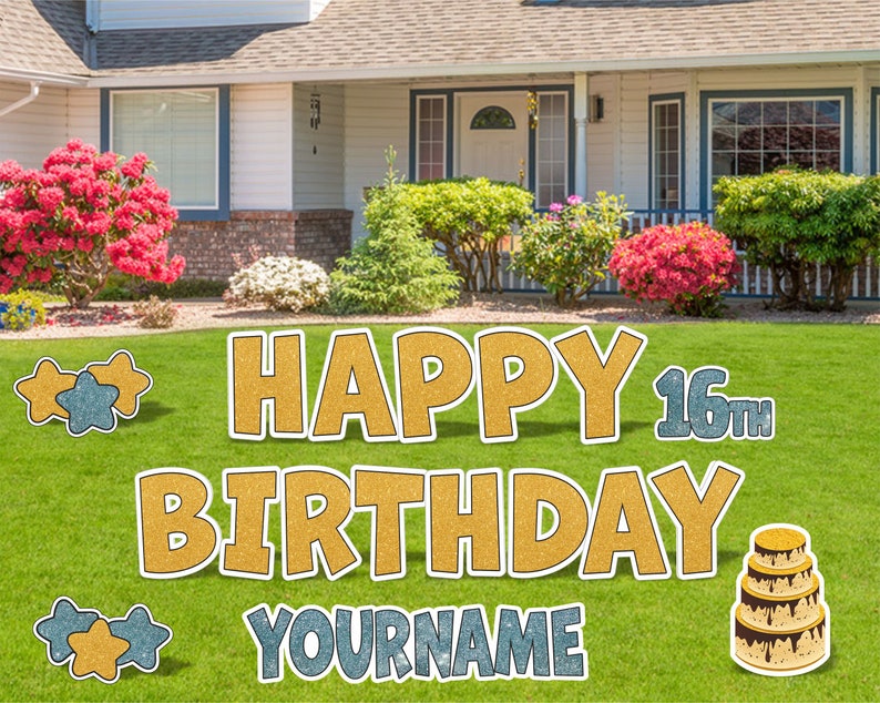 Happy Birthday Yard Sign Happy Birthday Lawn Signs Outdoor Etsy UK