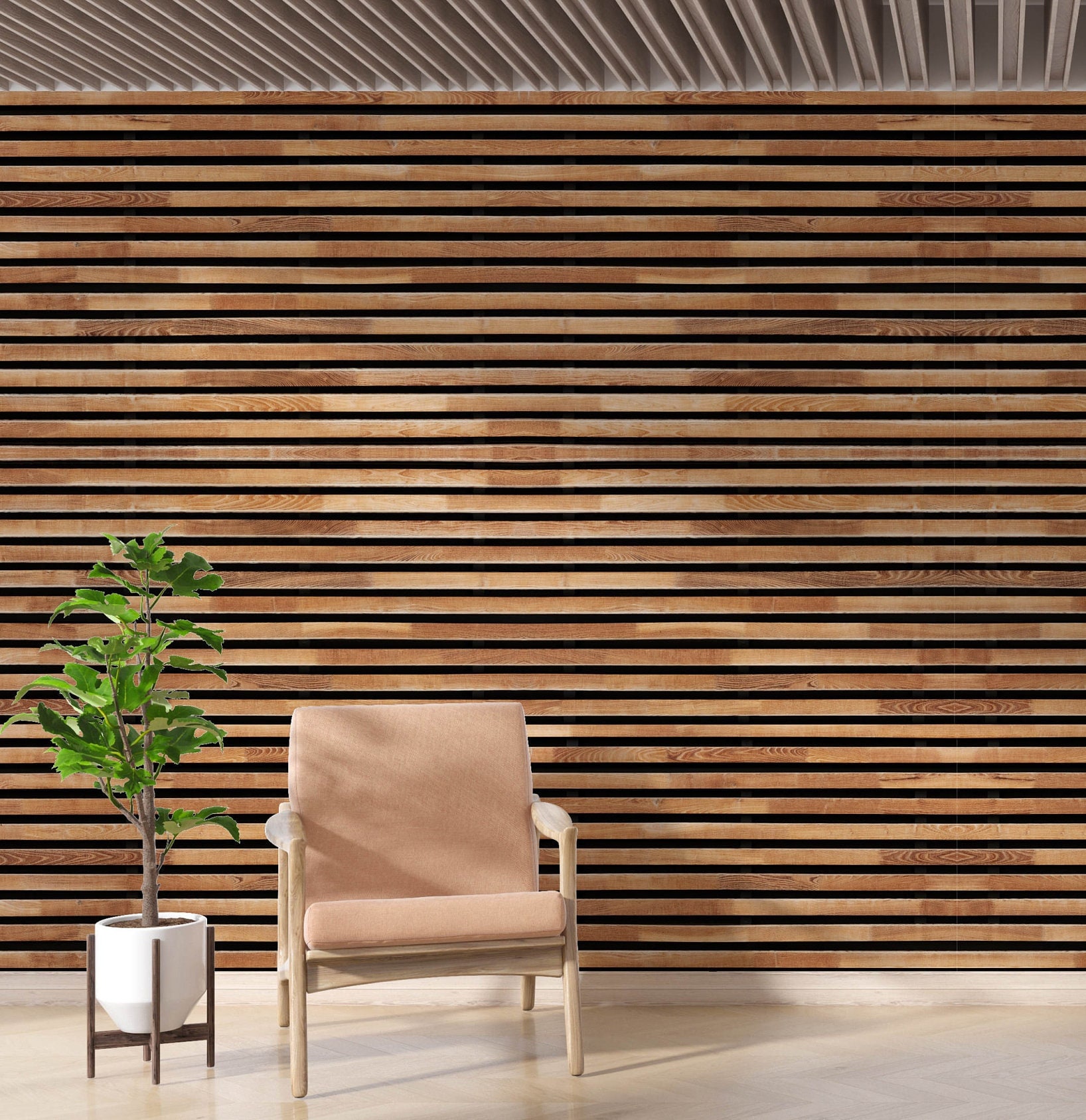 Wood Panel Wallpaper Wall Mural Peel and Stick Self Etsy