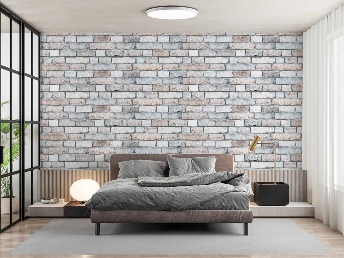 Textured Brick Wallpaper | Wall Mural | Peel and Stick Brick ...