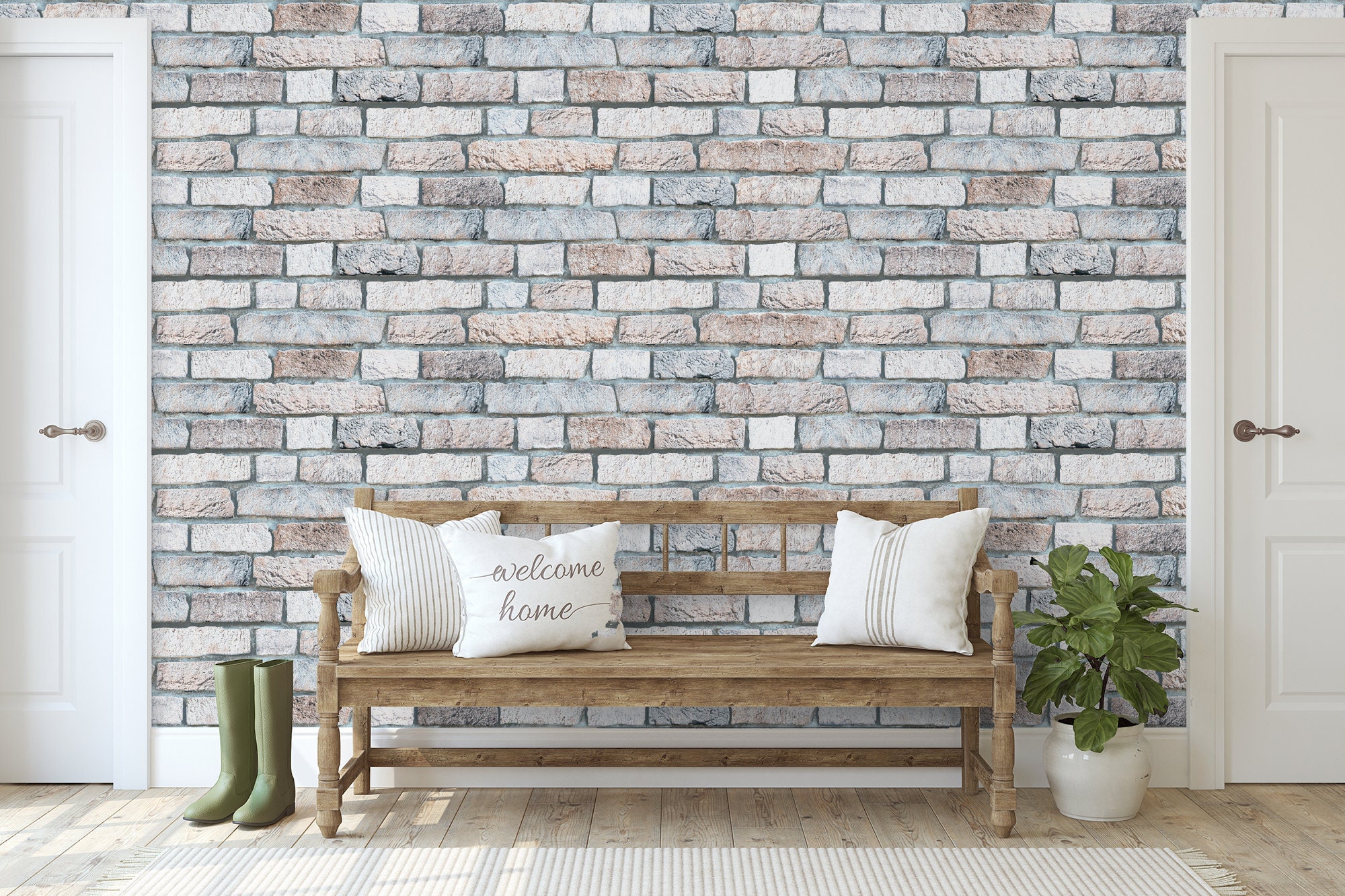 Textured Brick Wallpaper Mural | Peel and Stick, Removable - Etsy