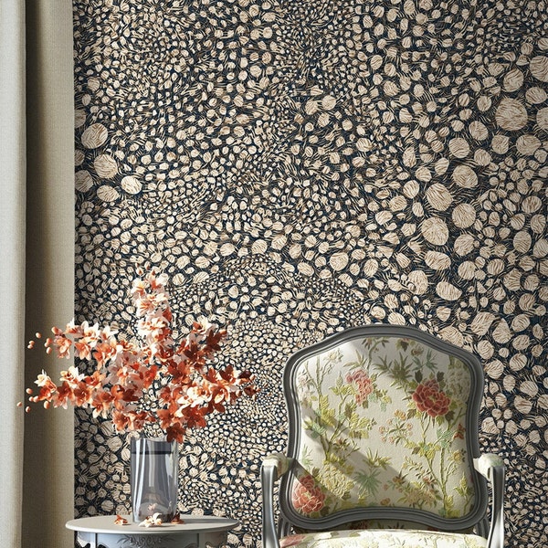 Modern Abstract Graphic Wallpaper | Cloth Art Wall Mural | Peel and Stick Self Adhesive or Pasted  | Removable Wallpaper | Custom Size