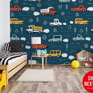 Vehicle Wallpaper Peel and Stick Kids Wallpaper Removable Wall Paper  Transport Car Wallpaper Self Adhesive Traffic Vehicle Wallcovering 