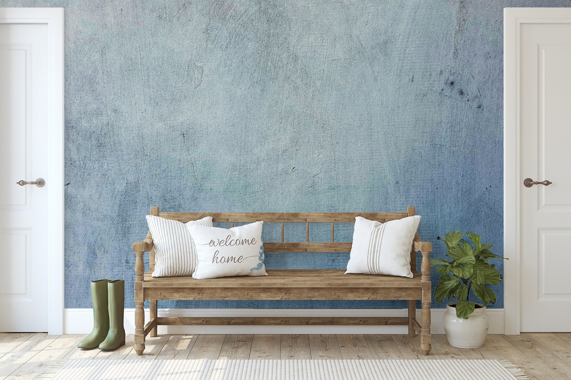 Blue Concrete Texture Wallpaper  | Pattern Wall Mural | Peel and Stick Self Adhesive or Pasted | Removable Wallpaper |Custom Size