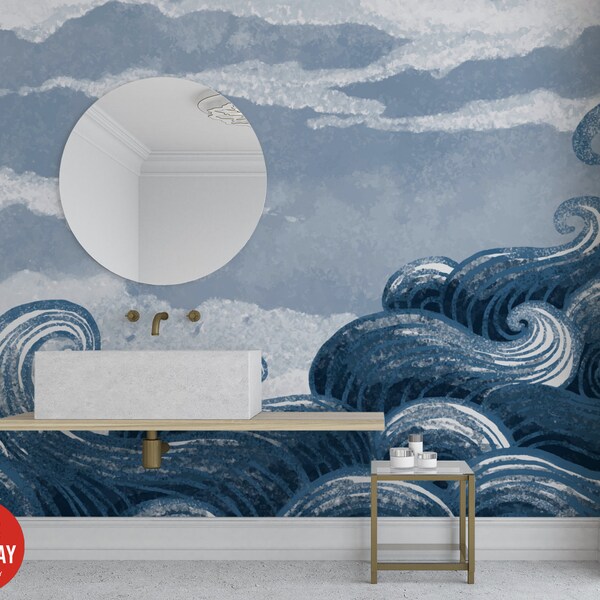 Wave Wallpaper - Etsy