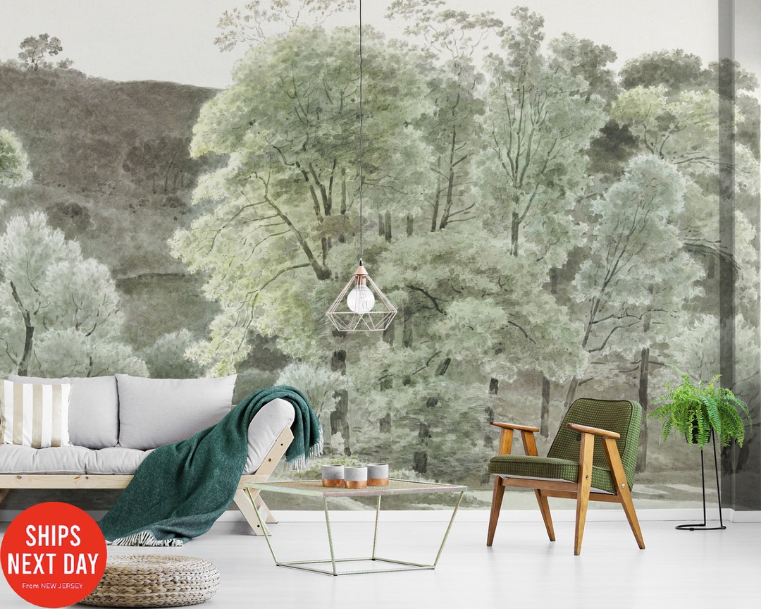 Vintage Nature Wallpaper Wall Mural Peel and Stick Self Adhesive or