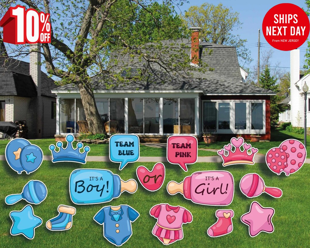 Gender Reveal Yard Sign Boy or Girl Lawn Sign Outdoor Yard Etsy