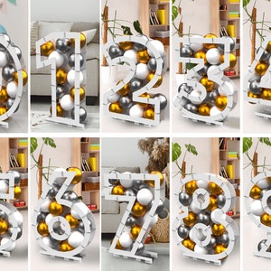 Balloon Number Stands, Birthday Age Stand, Birthday Decoration, Age Number Stand, Mosaic Numbers, Birthday Party Decor, 32"Tall