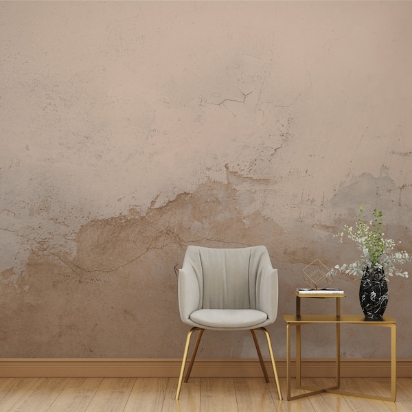Textured Concrete Earth Tones Wallpaper  | Wall Mural | Peel and Stick Brick | Removable Wallpaper, Self Adhesive or Pasted Wallpaper