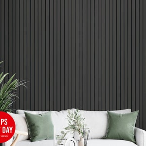 Black Wood Panel Wallpaper | Wall Mural | Peel and Stick Self Adhesive or Pasted | Removable Wallpaper, Wood Wallpaper, Panel Wallpaper