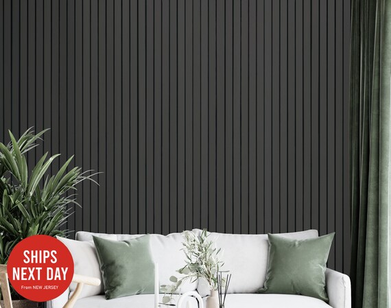 Black Wood Panel Wallpaper Wall Mural Peel and Stick Self - Etsy