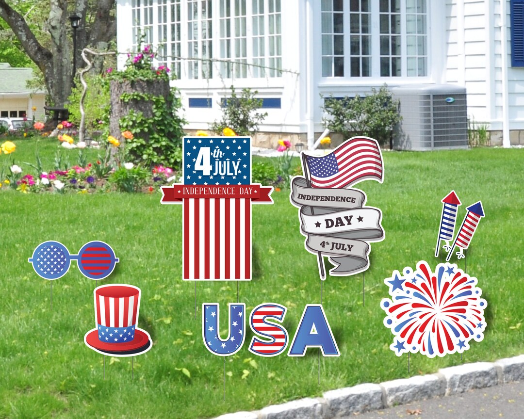 4th of July Yard Sing Independence Day Yard Decorations 4th Etsy