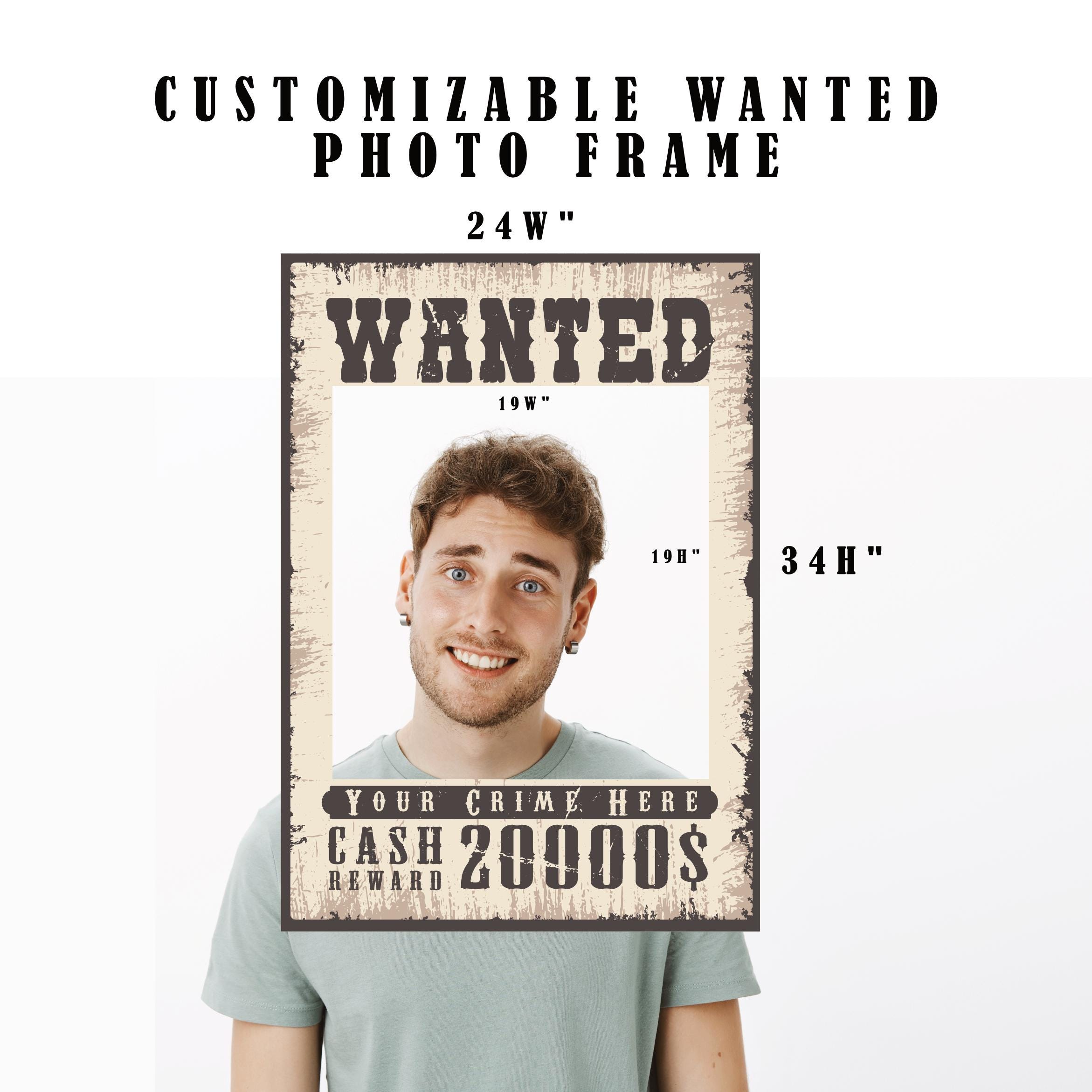 Personalized Wanted Poster Photo Frame, Wanted Photo Sign, Waterproof ...