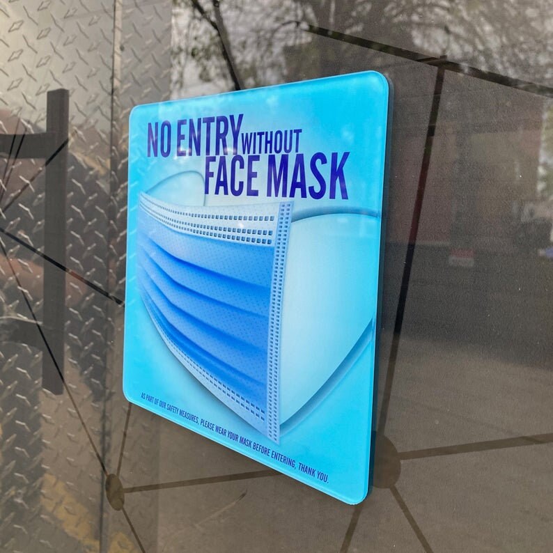 5 PACK Face Mask Sign Please Wear a Mask for Window Sign No Etsy