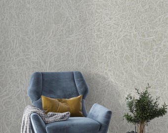 Faux Crinkled Paper Wallpaper in Light Grey | Subtle Textured Wall Covering | Minimalist Neutral Mural