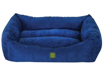 Velvet Bolster Dog Bed, Calming, Orthopedic Pet Bed