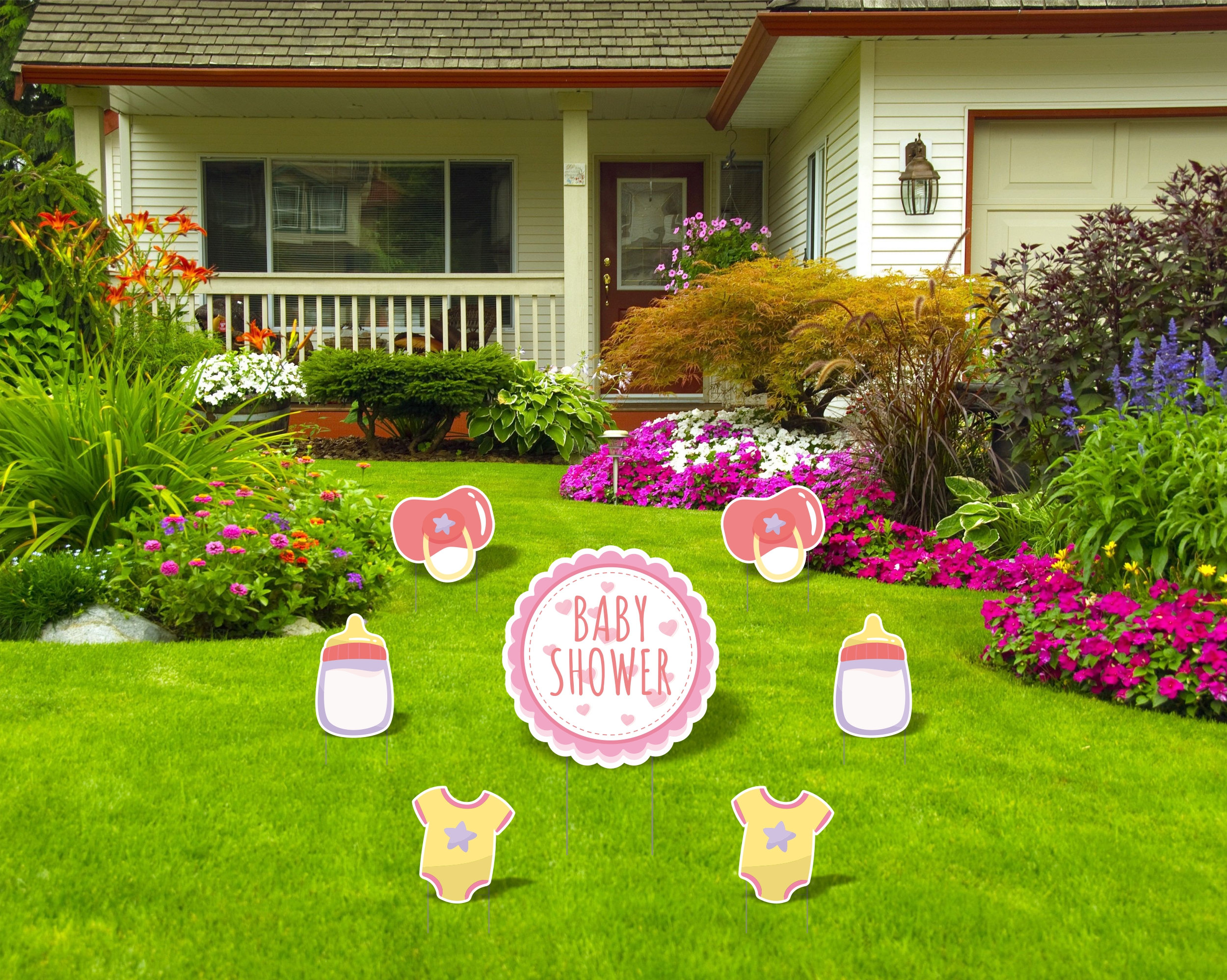 Baby Shower Yard Sign Girl & Boy Baby Shower Lawn Sign Etsy