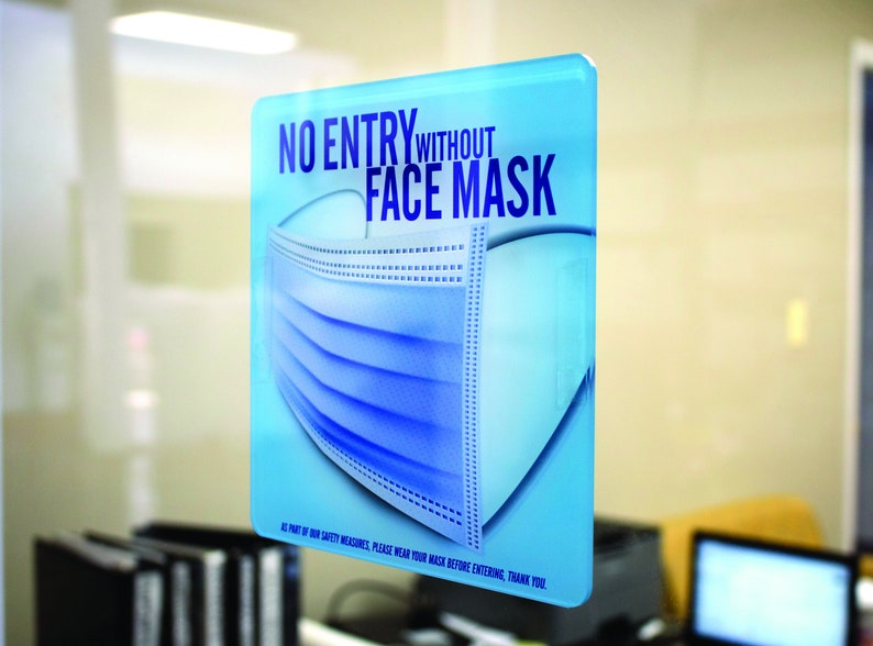 5 PACK Face Mask Sign Please Wear a Mask for Window Sign No Etsy