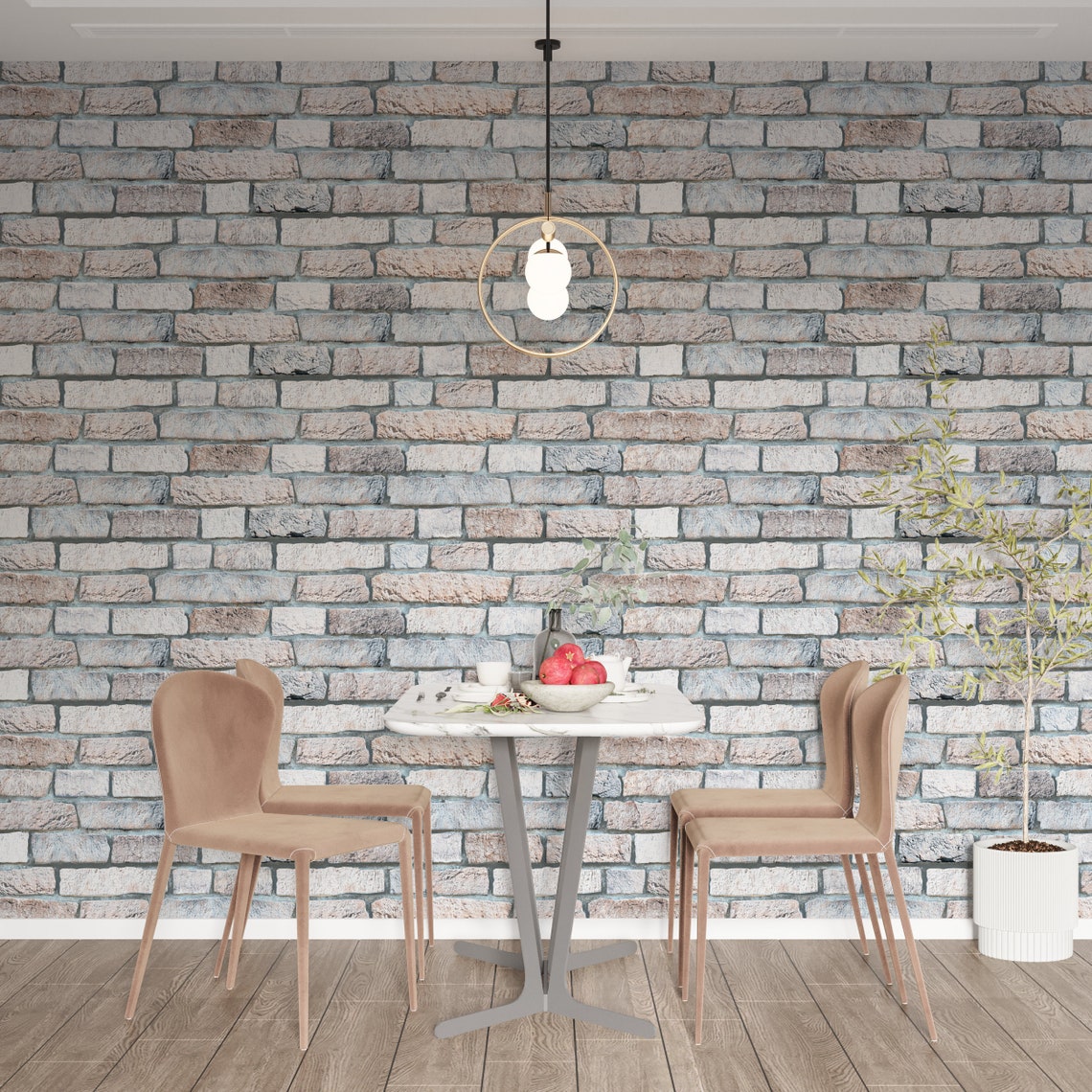 Textured Brick Wallpaper | Wall Mural | Peel and Stick Brick ...