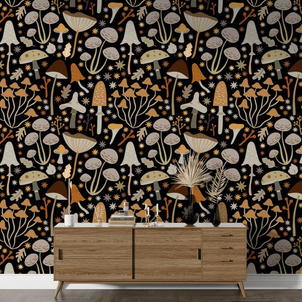 Mushroom Wallpaper - Etsy