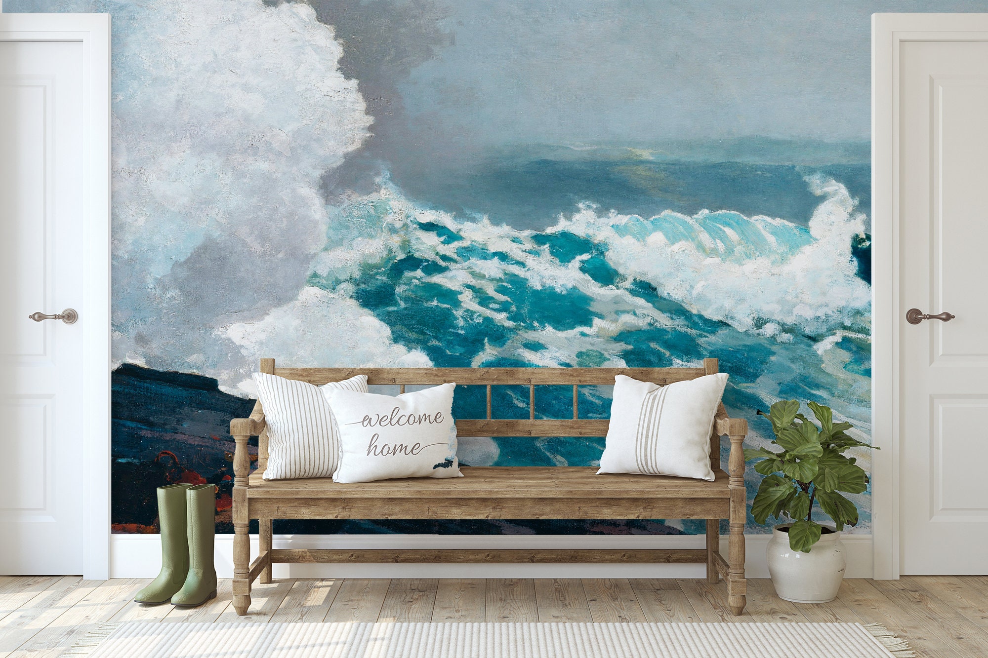 Ocean Wave Mural | Removable Peel and Stick Wallpaper - Etsy
