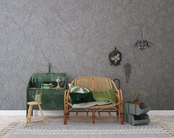 Neutral Greige Faux Fabric Wallpaper | Scratched Plaster Effect Wall Mural | Minimalist Background - Custom Size Peel and Stick Wallpaper