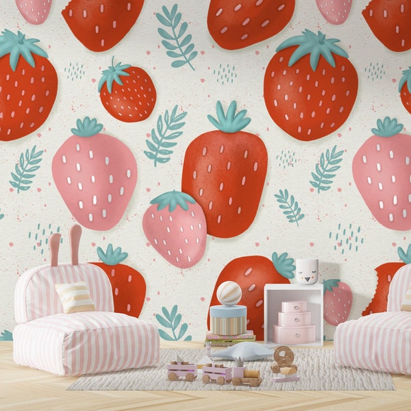 Strawberry Wallpaper - Etsy
