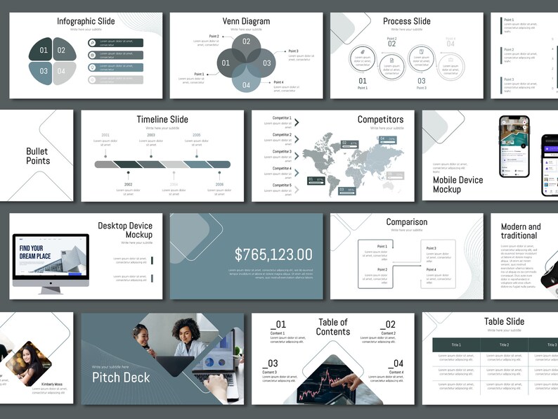 Minimal Modern Design Business Presentation Template Pitch Deck ...