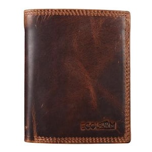 Tan Pull Up Wallet - Genuine Leather, Eco-Friendly, RFID Blocking, Handmade