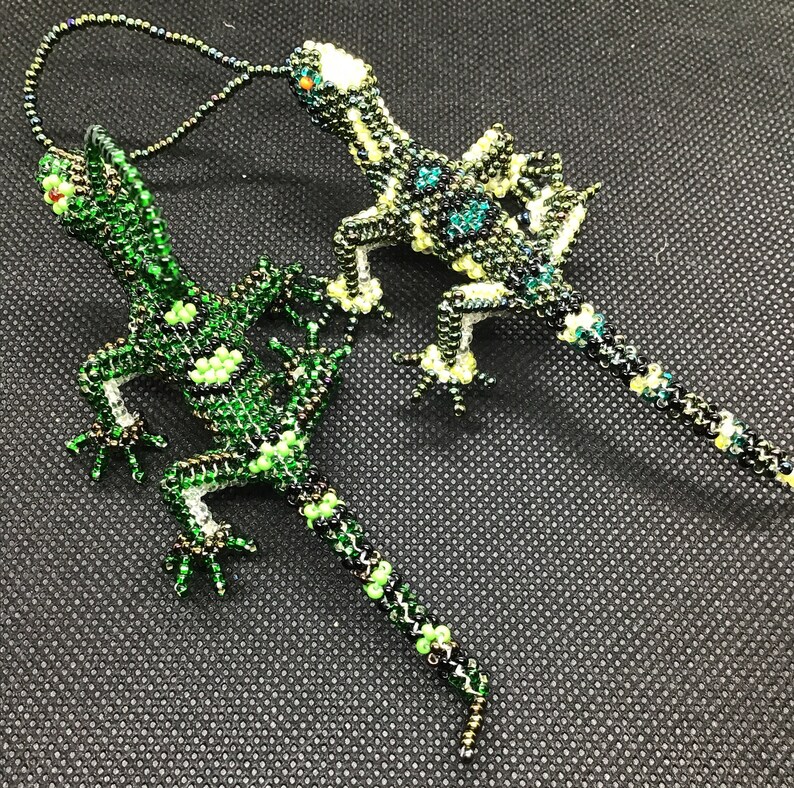 Handmade beaded gecko Etsy