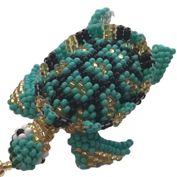 Porte-clés tortue perlé, porte-clés tortue, tortue perlée, tortue perlée à la main, tortue, décor de tortue, cadeau pour elle, cadeau pour lui, cadeau d'amant de tortue