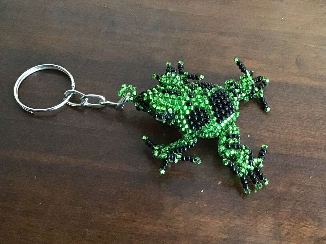 Beaded Frog Keychain Frog Keychain Beaded Frogbeaded Etsy