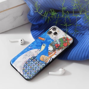 Lunar cow iPhone 11 case Ukraine women painting X iPhone silicon cases Ukrainian folk art iPhone 10 silicon Traditional Ukrainian paint 6s