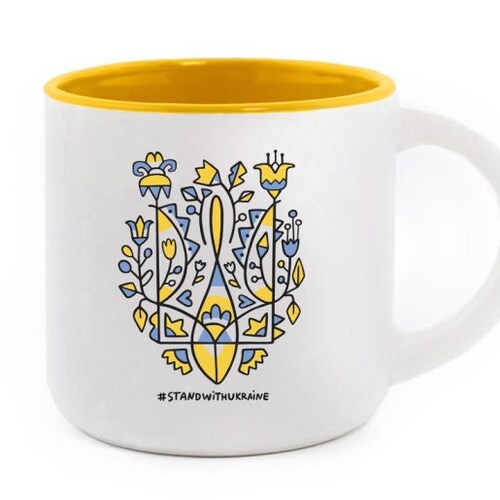 Ukrainian Mug Blue and Yellow Ceramic Mug 350 Ml Ukraine Etsy